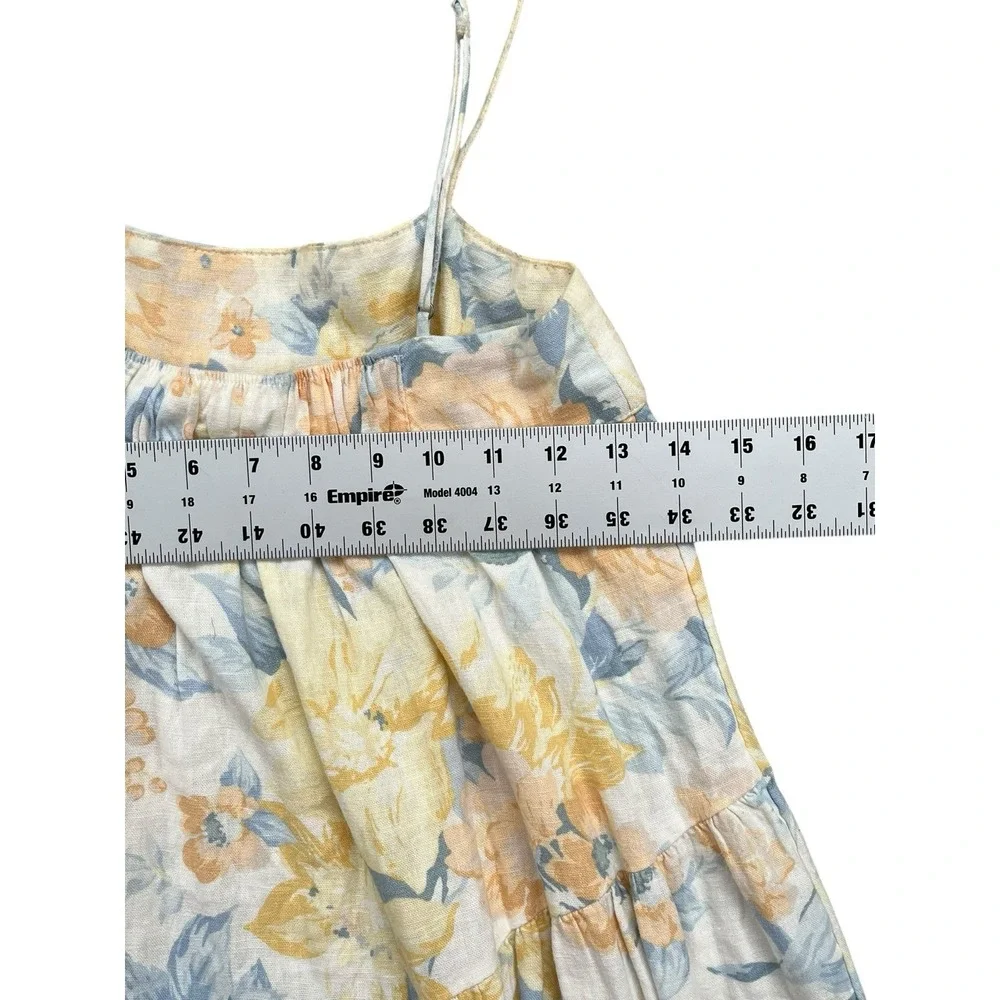 Abercrombie & Fitch Boho Linen Blend Asymmetrical Floral Maxi Dress Size‎ XS
